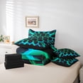 thumbnail image 6 of Castle Fairy Neon Honeycomb Boy Bedding Comforter Set,Gradient Hexagon King Bedding Sets, 6 of 8