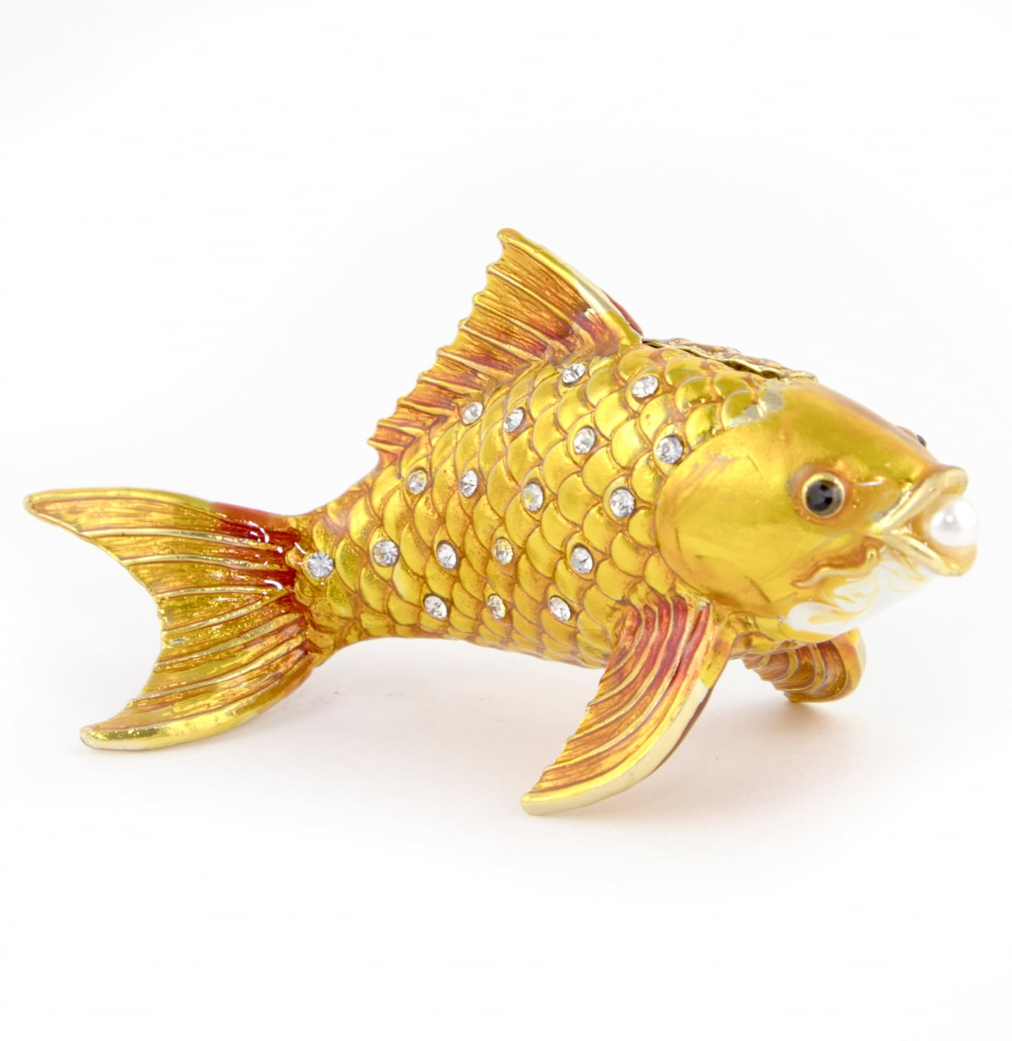 Feng Shui Bejeweled Golden Fish Statue