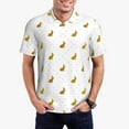 thumbnail image 3 of Balery Gold Rabbit Printed Men’s Short Sleeve Polo Shirt, Midweight Men's Shirt,Golf Polo shirts -, 3 of 9