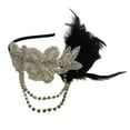 thumbnail image 1 of Boda nupcial de los años 20, moda vintage, de s negras, cadena de , Diamante de cristal, diadema , diadema floral Zulema Diademas para mujer Lady Flapper, 1 of 7