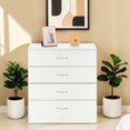 thumbnail image 2 of GZXS Modern Dresser with 4 Drawers, Chest of Drawers, Nightstand Bedside Table for Bedroom, Living Room, Easy Assembly, White, 2 of 11