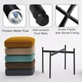 thumbnail image 2 of ZXNYH Fabric Shearling Ottoman Rectangle Tufted Lamb Fleece Upholstered Boucle Foot Stool Makeup Stool Vanity Bench with Metal Legs Living Room Bedroom Modern Entryway Footstool, Light Grey, 2 of 5