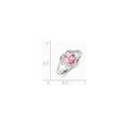 thumbnail image 2 of Sterling Silver Pink Cubic Zirconia Heart Ring - Size 7 - Measures 2mm Wide, 2 of 2