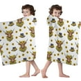 thumbnail image 4 of White Highland Cow Sunflower Hat Pattern Hooded Bath Towel，50"x30" for Ages 3 To 12 Kids, Quick Dry Lightweight Soft Microfiber Hood Beach Towel Cover Up for Kids, 4 of 7