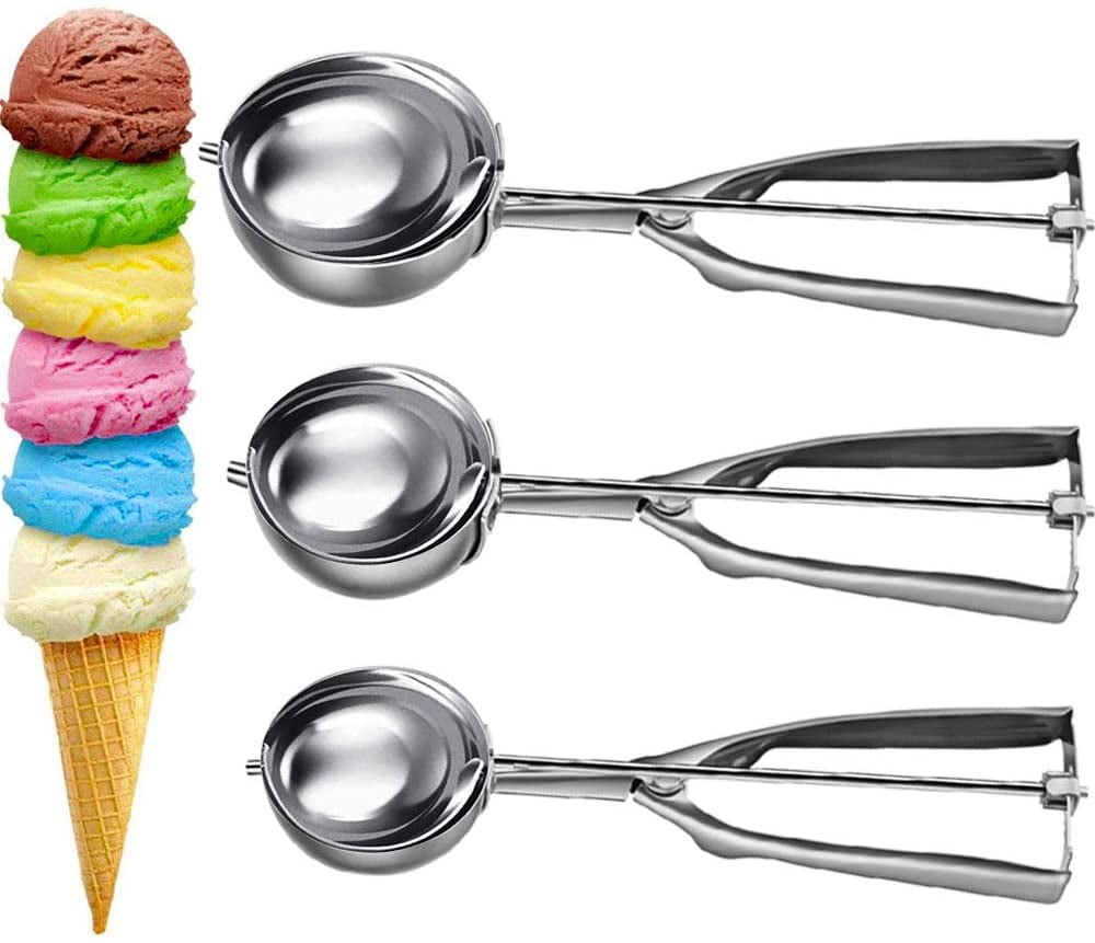 commercial Ice cream scoops come in various different sizes. They are a  quick, effective way to portion things like meatballs, crab cakes, burgers  etc : r/lifehacks