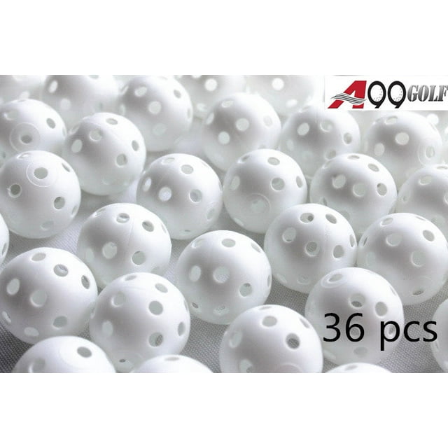 A99Golf 36 Pcs Balles d'Entraînement à Flux d'Air Balles de Golf pour Practice de Driving Range, Pratique de Swing, Simulateurs Intérieurs, Utilisation Extérieure et Domestique Flotteur Blanc Amusement Aquatique