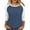Blue, variant on ABATAB Tunic Tops for Women Lightweight Fall Casual 3/4 Length Sleeve Shirts Trendy Color Block Ribbed Knitted Pullover Shirts(X-Large,Khaki)
