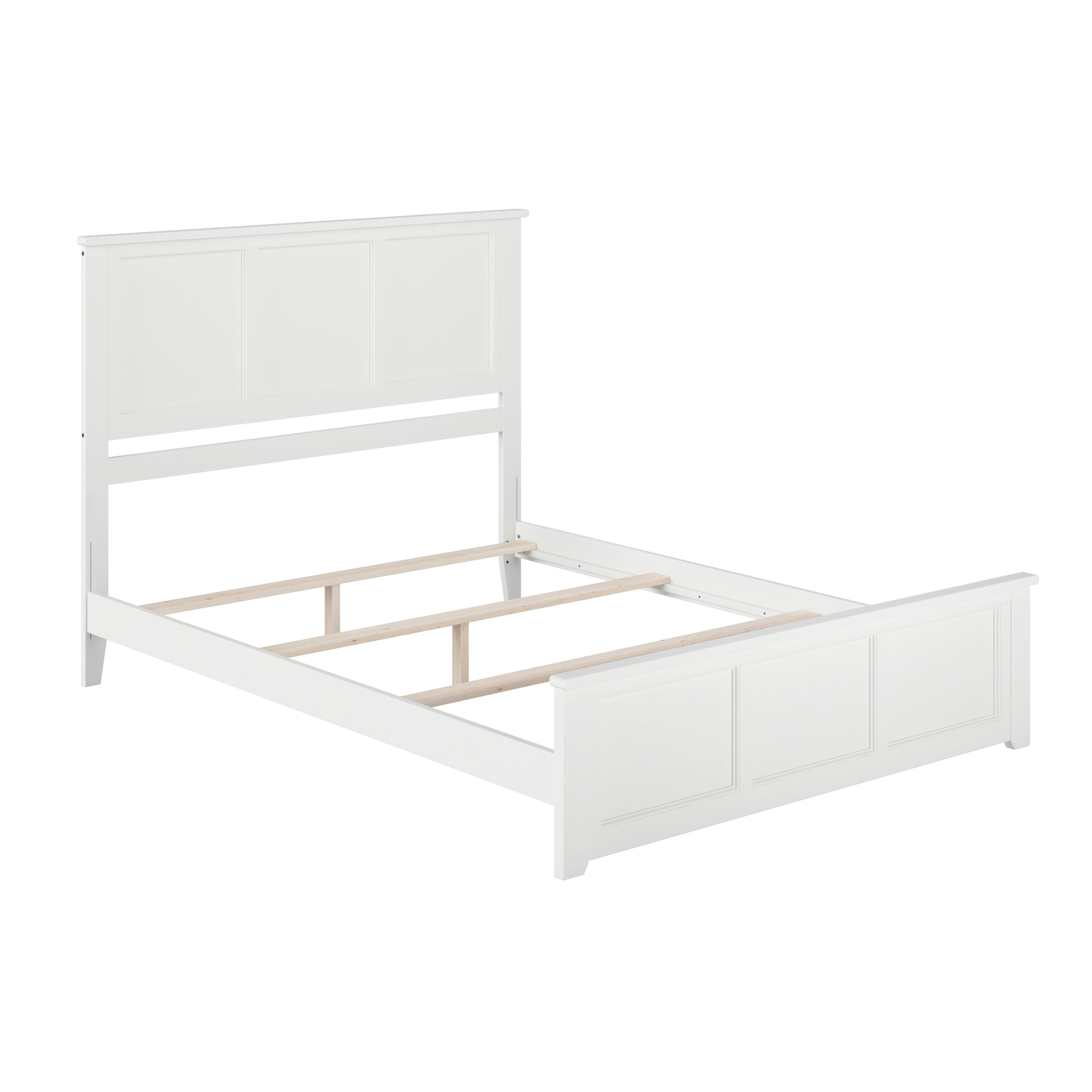 AFI Madison Queen Wood Foundation Bed with Matching Headboard Footboard, White