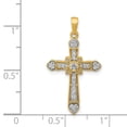 thumbnail image 4 of 14k Yellow Gold 1/6ct. Diamond Filigree Cross Pendant Charm, 4 of 4