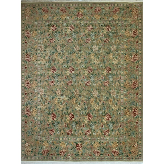 Wali Komal Beige/Green Rug, 11'10" x 15'1"
