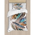 thumbnail image 3 of Ambesonne Feather House Vaned Types and Natal Contour Flight Feathers Animal Skin Element Print Duvet Cover Set, 3 of 3