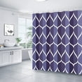 thumbnail image 2 of Athenstics Purple Geometric Shower Curtain, Waterproof Design and Polyester, Quick-Drying, Weighted Hem, Purple Fabric Shower Curtains Set for Bathroom W 72 x H 72, Durable and Washable with 12 Hooks, 2 of 6