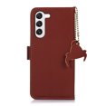 thumbnail image 5 of Nalacover for Samsung Galaxy S23 Synthetic Leather and Soft TPU Case,360 Protection Flexible Luxury Magnetic RFID Flip Wallet Card Slots Kickstand Shockproof Cover with Cute Pendant.Coffee, 5 of 8