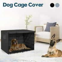 LAMIRO Dog Crate Cover Durable Polyester Pet Kennel Cover Universal Dog Cage Cover for 24-48 inches Wire Dog Crate