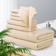 thumbnail image 3 of Unique Bargains 100% Combed Cotton 8 Piece Towel Set Soft 600 GSM Luxury Absorbent Champagne, 3 of 8