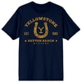 thumbnail image 6 of Yellowstone Horseshoe Logo Adult Navy Crew Neck Short Sleeve T-shirt-3XL, 6 of 7