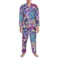 thumbnail image 3 of Naloa Cute Nautical Men’s Pajamas Set - Long Sleeve Button Down Sleep Shirt and Pajama Bottoms Sleepwear Set-Medium, 3 of 7