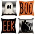thumbnail image 4 of Pillow Case Clearance Halloween Pillow Case 18X18 White Stripes For Holiday Farm Sofa Sofa Decoration Cushion Case (Does Not Include Pillow Core), Home Textile Pillow Case, 4 of 4