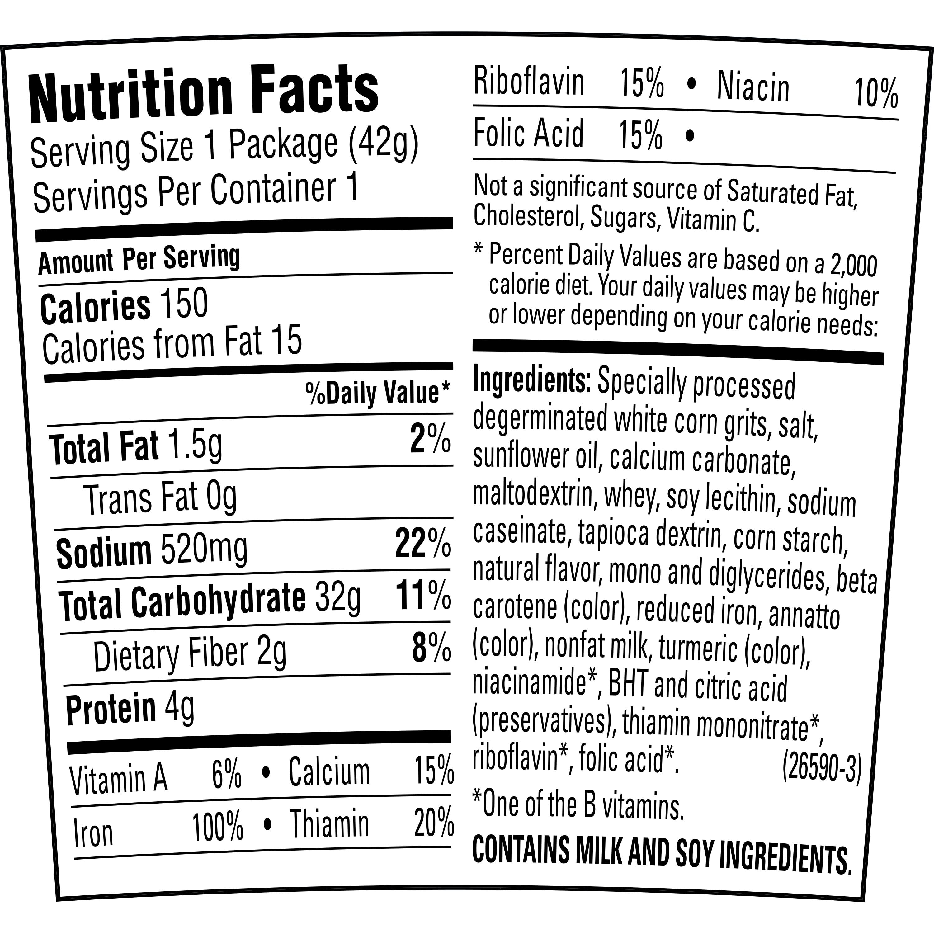 Quaker Instant Grits, Butter, 1.48 oz Cup