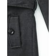 thumbnail image 4 of KVE Women's Classic Double Breasted Pea Coat Winter Mid-Long Slim Trench Coat with Belt Dark Grey Small, 4 of 7