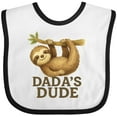 thumbnail image 3 of Inktastic Dada's Dude Sloth Illustration Baby Boys Baby Bib, 3 of 4