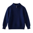 thumbnail image 4 of Qiyinn Boys' Fashion Solid Color Knitted Half Zipper Shoulder Insert Long Sleeve Sweater Half High Collar Top | Kids Boys Girls Casual Top Daily Wear School Comfortable Outfit, 4 of 9