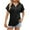 Black, variant on MIXUE Womens Summer Tops Solid Color Hooded Button Short Sleeve Loose Casual Shirts For Women Tshirts Holiday Wear,Red,S