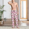 thumbnail image 5 of Uemuo Lilies Flowers Pattern Men's Wide Leg Palazzo Lounge Pants with Pockets Light Weight Loose Comfy Casual Pajama Pants-, 5 of 9