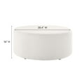 thumbnail image 4 of Modway Callum Large 38" Round Woven Heathered Fabric Upholstered Ottoman in Heathered Weave Ivory, 4 of 7