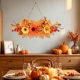 thumbnail image 5 of Fall Wall Hanging Decor, Halloween Thanksgiving Floral Pendant, Artificial Pumpkin Sunflower Maple Leaf Decoration, Door Entrance Hanging Ornament, Autumn Home Decor, 5 of 6