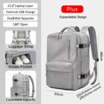 thumbnail image 3 of Mochila de viaje grande extensible para negocios, bolso para computadora portátil de 16 pulgadas, mochila para la universidad, mochila para equipaje de mano, bolsillo para zapatos XA399C, 3 of 5