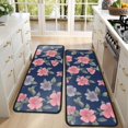 thumbnail image 4 of Kitchen Rugs Sets Of 2,Pioneer Flower Floral Print Pattern Anti Fatigue Kitchen Mat Rugs Non Slip Washable,Decorative Kitchen Floor Mats for Kitchen,Sink,Laundry,17"x47"+17"x47", 4 of 5