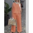 thumbnail image 1 of Trajes sencillos de lino y algodón para mujer, blusa holgada sin mangas a la moda de verano, pantalones de pierna ancha, conjunto de dos piezas para mujer, trajes informales, 1 of 5
