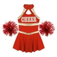 thumbnail image 5 of Zaldita Girls Cheer Leader Fancy Dance Dress Outfits Cheerleading Dance Costume Cheer Up Performance Uniform with Pom Poms Red 12, 5 of 7