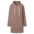 thumbnail image 5 of Hoodie Dress for Women 2025 Long Sleeve Side Slit Hoodies with Pockets Hooded Sweatshirt Hoodie Women Pullover, 5 of 6