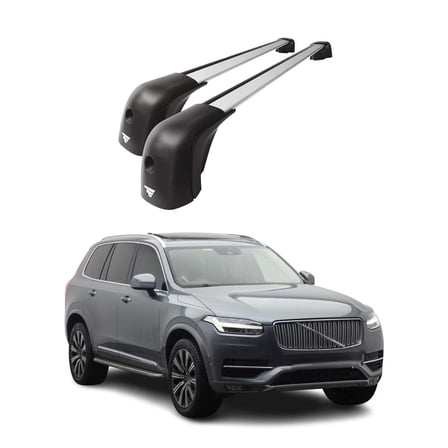 Roof Racks Cross Bars for Volvo XC90 2016-2025 Aluminium 220lb Silver