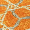 thumbnail image 4 of HomeRoots 613514 8 ft. Orange & Blue Round Geometric Washable Indoor & Outdoor Area Rug, 4 of 5
