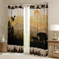 thumbnail image 4 of Erosebridal Black Bear Window Curtains,Rustic Brown Woodland Hunting Animal Curtains & Drapes,Countryside Wooden Board Blackout Curtains,Bears Birds Pine Mountain Curtains for Living Room,52x84 inch, 4 of 6