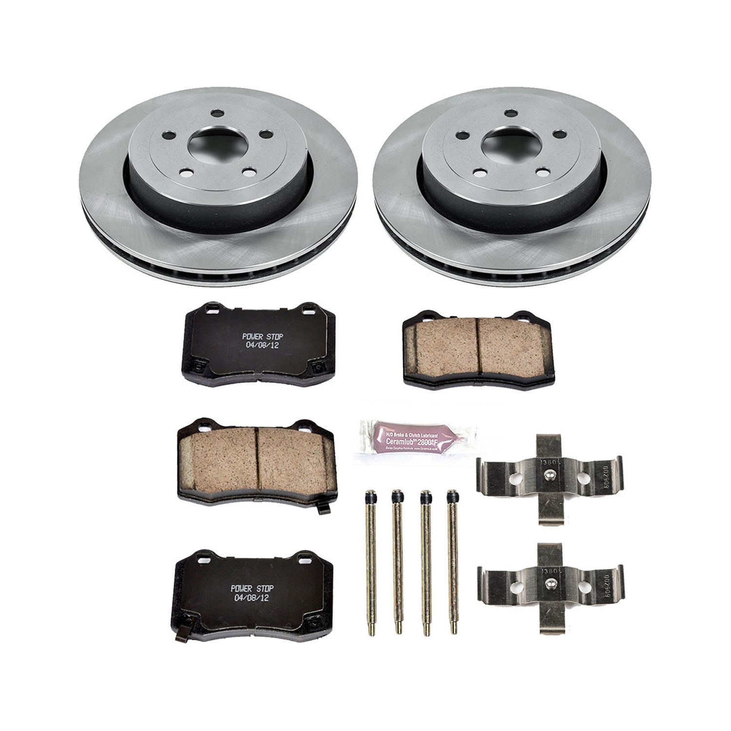 Power Stop Rear Stock Replacement Brake Pad and Rotor Kit KOE2949