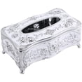 thumbnail image 1 of Caja de pañuelos, plástico cuadrado con borde puntiagudo, estampado de flores, caja de pañuelos, dispensador de pañuelos, 1 of 7