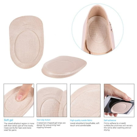 Gel Heel Lifts,Fosa Gel Heel Lifts for Shoes Bone Spur Relief Cushion Self-adhesive Half Inserts Heel Cups Foot Pads Ankle Support Insoles for Plantar Fasciitis, Men Women Kids (2 (Best Women's Shoes For Heel Spurs)