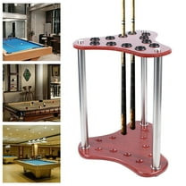Wood Pool Cue Rack 12-Billiard Sticks Holder Floor Stand Ball Table Accessories for families, schools, clubs