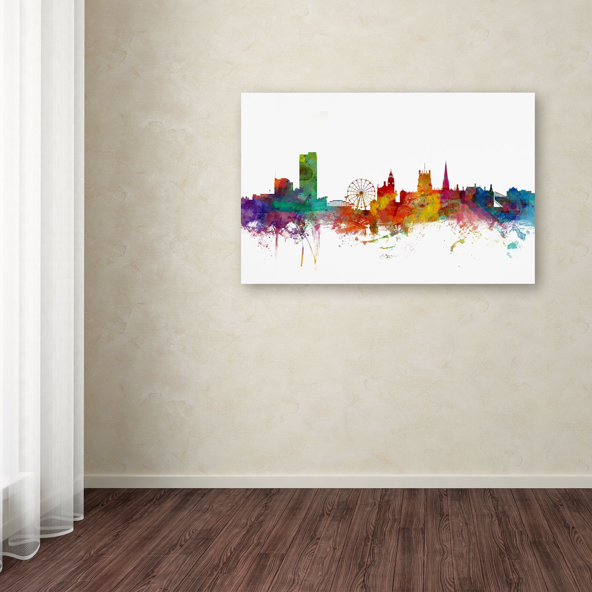 Trademark Fine Art "Sheffield England Skyline II" Canvas Art by Michael Tompsett