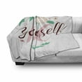 thumbnail image 2 of Saying Soft Flannel Fleece Throw Blanket, Be Yourself Motto with Cursive Typography Floral, Cozy Plush for Indoor and Outdoor Use, 60" x 80", Rose Dark Seafoam, by Ambesonne, 2 of 5