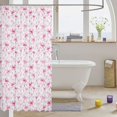 thumbnail image 3 of Manfei Pink Polkadot Bow Shower Curtain 72Wx84L,Kawaii Heart Print Bathroom Shower Curtain, 3 of 5