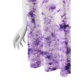 thumbnail image 4 of MBJ WDR1077 Womens Tie Dye Round Neck Sleeveless Trapeze Dress Tunic Top L WHITE_PURPLE, 4 of 4