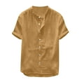 thumbnail image 1 of Tungbrin Men's Summer Short Sleeve Shirts Lightweight Casual Button down Shirt Basic Solid Color Beach Blouses, 1 of 5