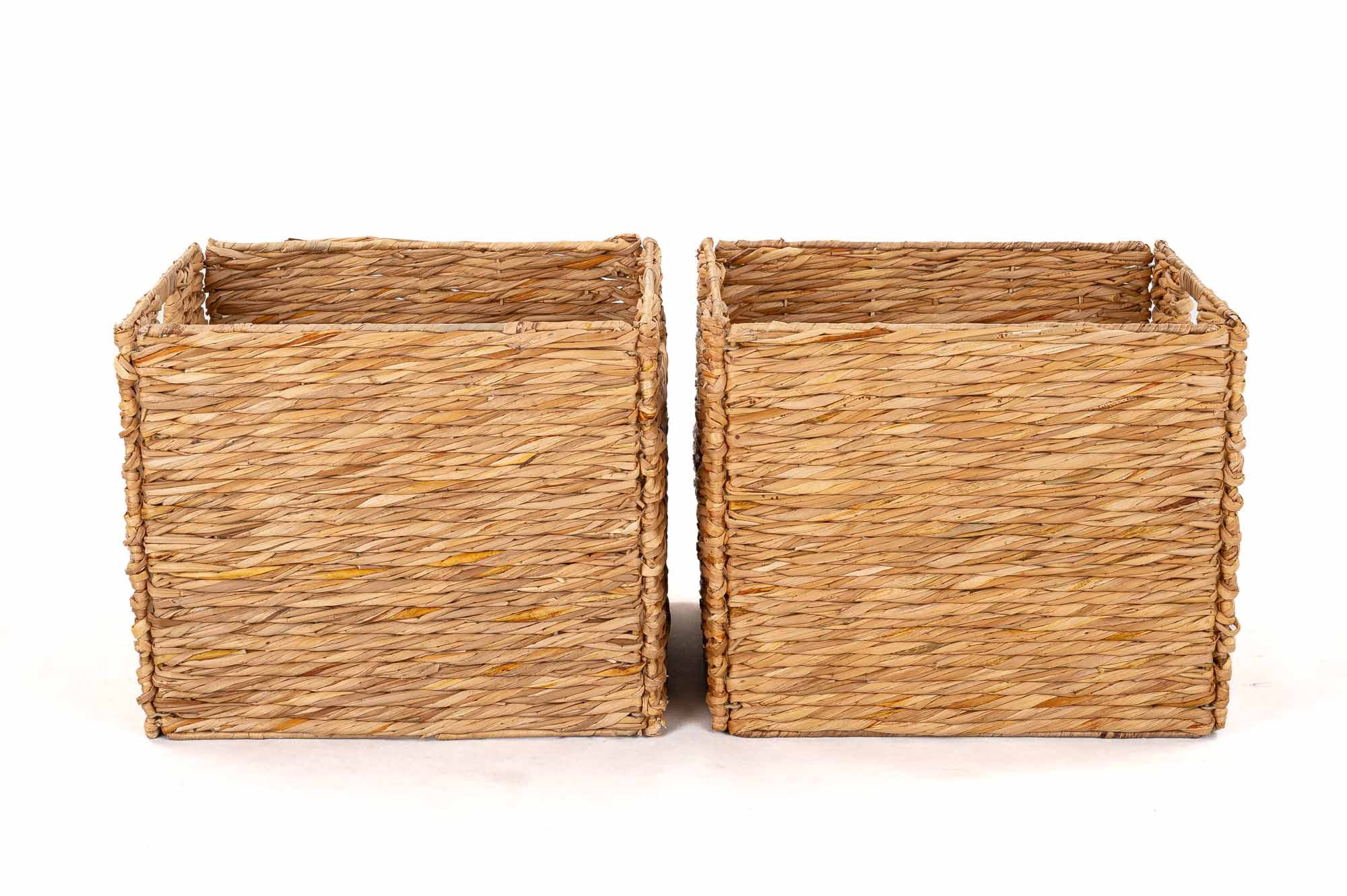 Better Homes & Gardens Collapsible Woven Twisted Bulrush Cube Storage Bins, 2 Pack