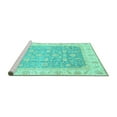 thumbnail image 2 of Ahgly Company Machine Washable Indoor Rectangle Oriental Turquoise Blue Traditional Area Rugs, 8' x 10', 2 of 4