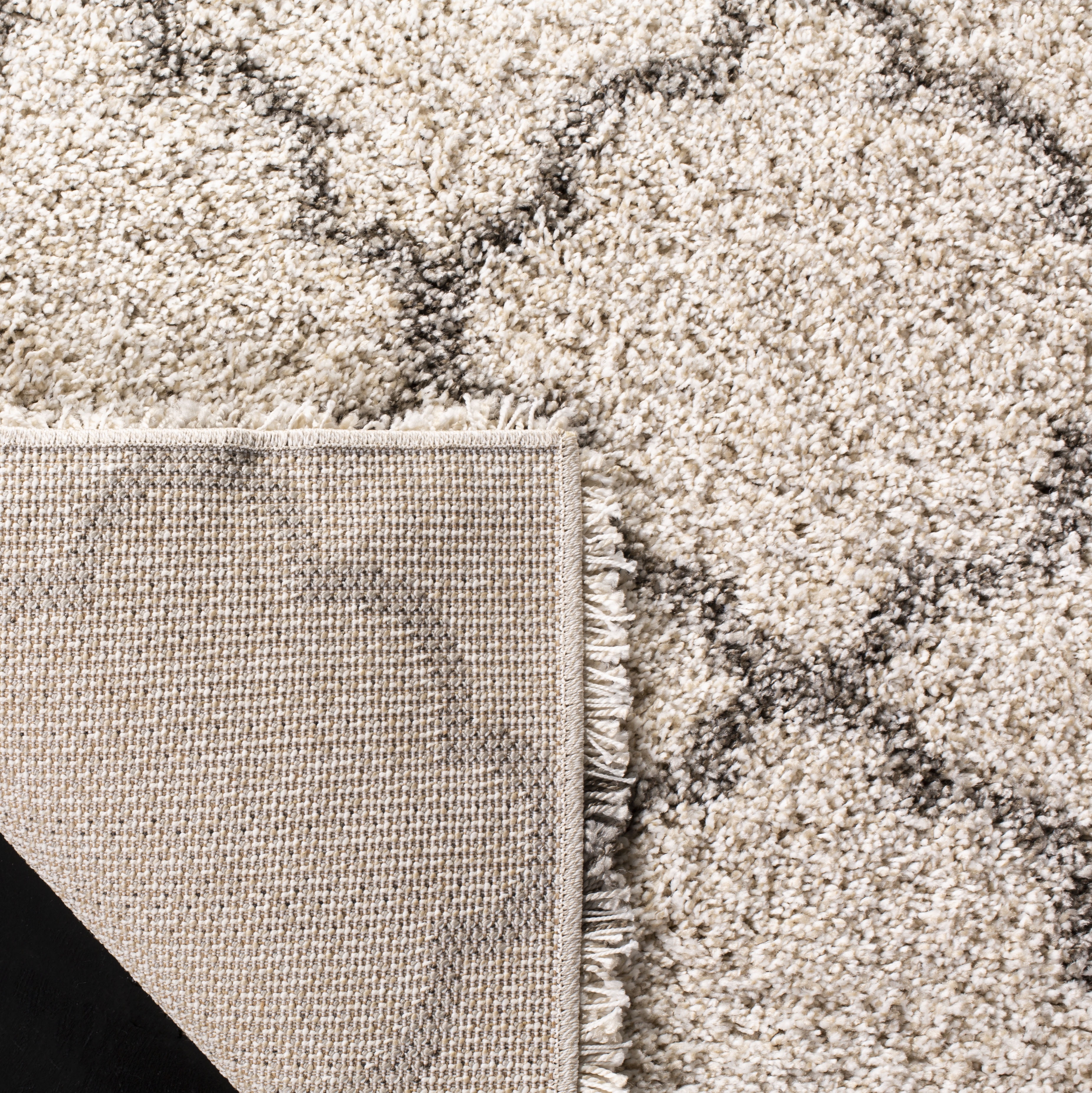SAFAVIEH Hudson Jaye Geometric Shag Area Rug, Ivory/Grey, 8' x 10'